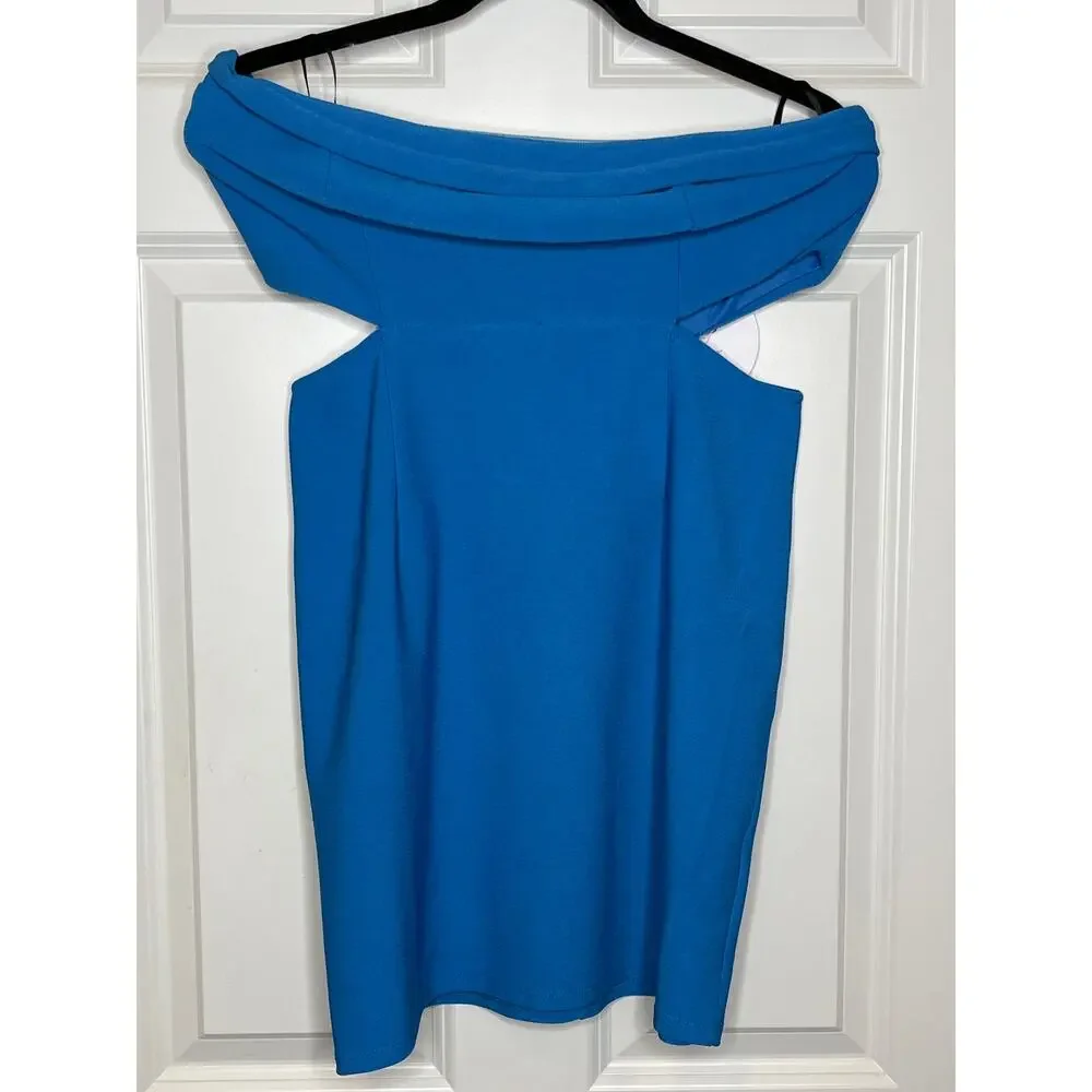 Princess Polly Alaska Strapless Mini Dress Blue Cutout Bodycon Party Size 10 NWT